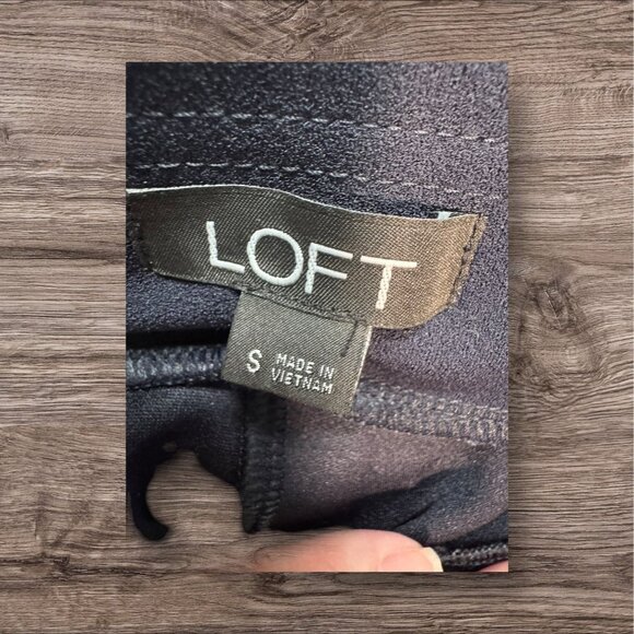 Loft Pull on Slim Ankle Pants Womens Navy Blue Slim-Fit Pants By Loft S - Picture 3 of 8